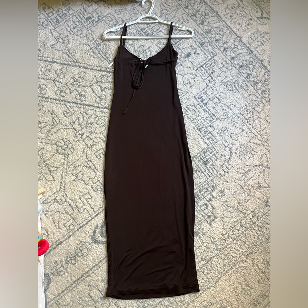 Lovers + Friends Fiona Espresso Brown Midi Dress